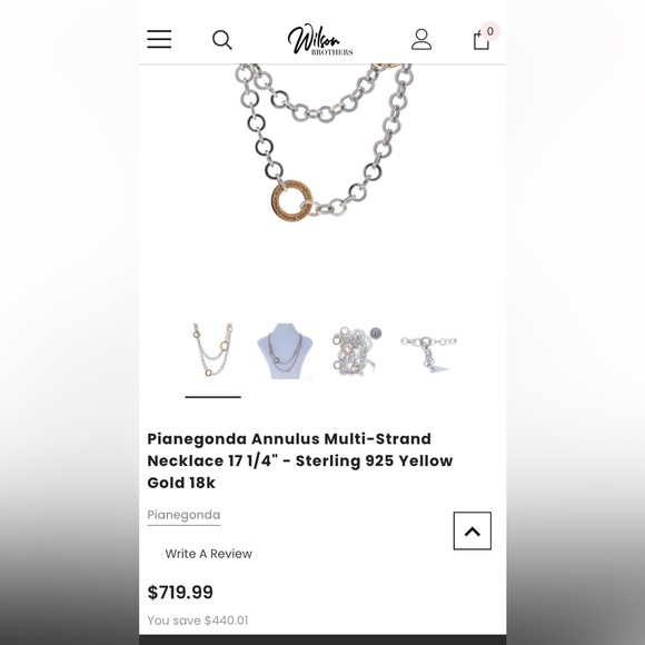 Pianegonda gold and pure silver necklace - Picture 8 of 13